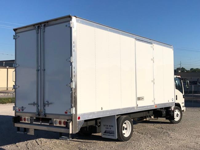 2023 Isuzu NRR, 19,500 GVWR<br>Expected summer completion<BR>215 HP diesel<br>20' Kentucky mini mover HHG body<br>Updated chassis specs for 2023<br>Size of a pack van, built like a moving truck<br>48" side doors, one on each side<br>12' Melcher slide out ramp for use on all doors<br>Movers rear frame with flexible steps<br>Perfect for small jobs or as a second truck on a job